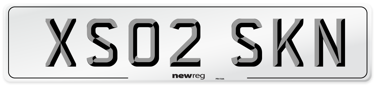 XS02 SKN Number Plate from New Reg
